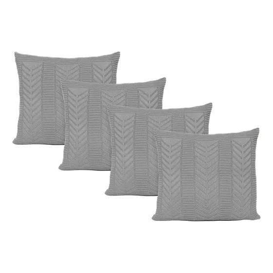 Kit 4 Capas De Almofada Decorativa Tricô 45x45 Sofá Cama