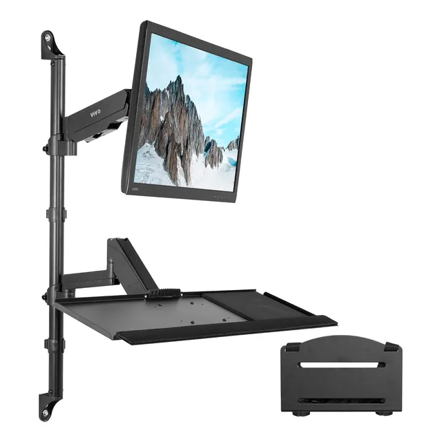 Soporte De Pared Para Monitor Y Teclado Negro