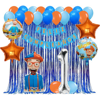 Kit Blippi Globos Decoración Cumpleaños Kit Blippi Globos Decoración Cumpleaños