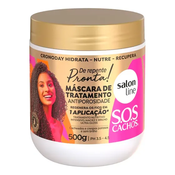 Máscara Tratamento Antiporosidade Sos Cachos Salon Line 500g