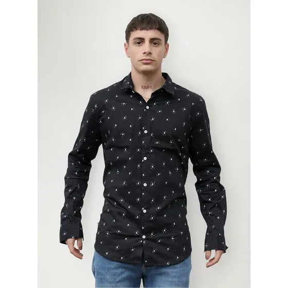 Camisa Estampada Poplin Elastizado Baron Blonde