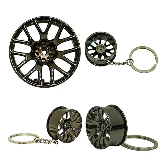 Llavero Autos Figura Rin Color Gris Grafito