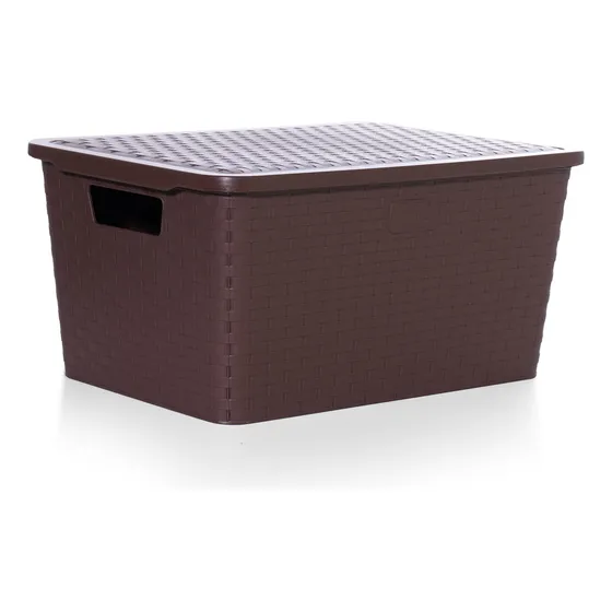 Caja Cajon Organizador Símil Rattan Premium Pack X 6 Mediano