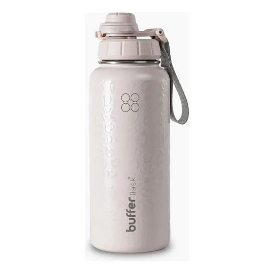 Termo Botella Agua Termica Acero Inoxidable Buffer + 4 Tapas Pinky Leopard