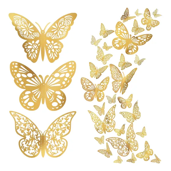 Mariposas Decorativas 3d, Pack 12 Unid, Color A Elección.