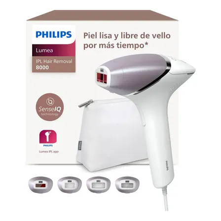 Philips Lumea Prestige Depiladora Ipl, Luz Pulsada, Con Cable, 4 Cabezales Inteligentes (cuerpo, Bikini, Axilas Y Cara) Y Smartskin Sensor, Bri947/50 Blanco