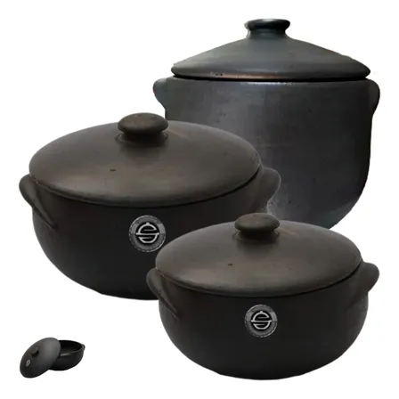 Conjunto Kit Panelas De Barro Capixaba Nº 0,00,01. Preto