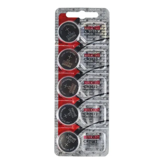 Pila Maxell Lithium Manganese Dioxide CR2032 Voltaje 3v Batería De Litio Pack por 5 unidades
