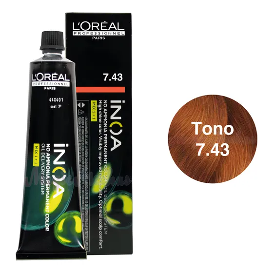Tinte Inoa Tono 7-43 Rubio Cobrizo Dorado 60ml