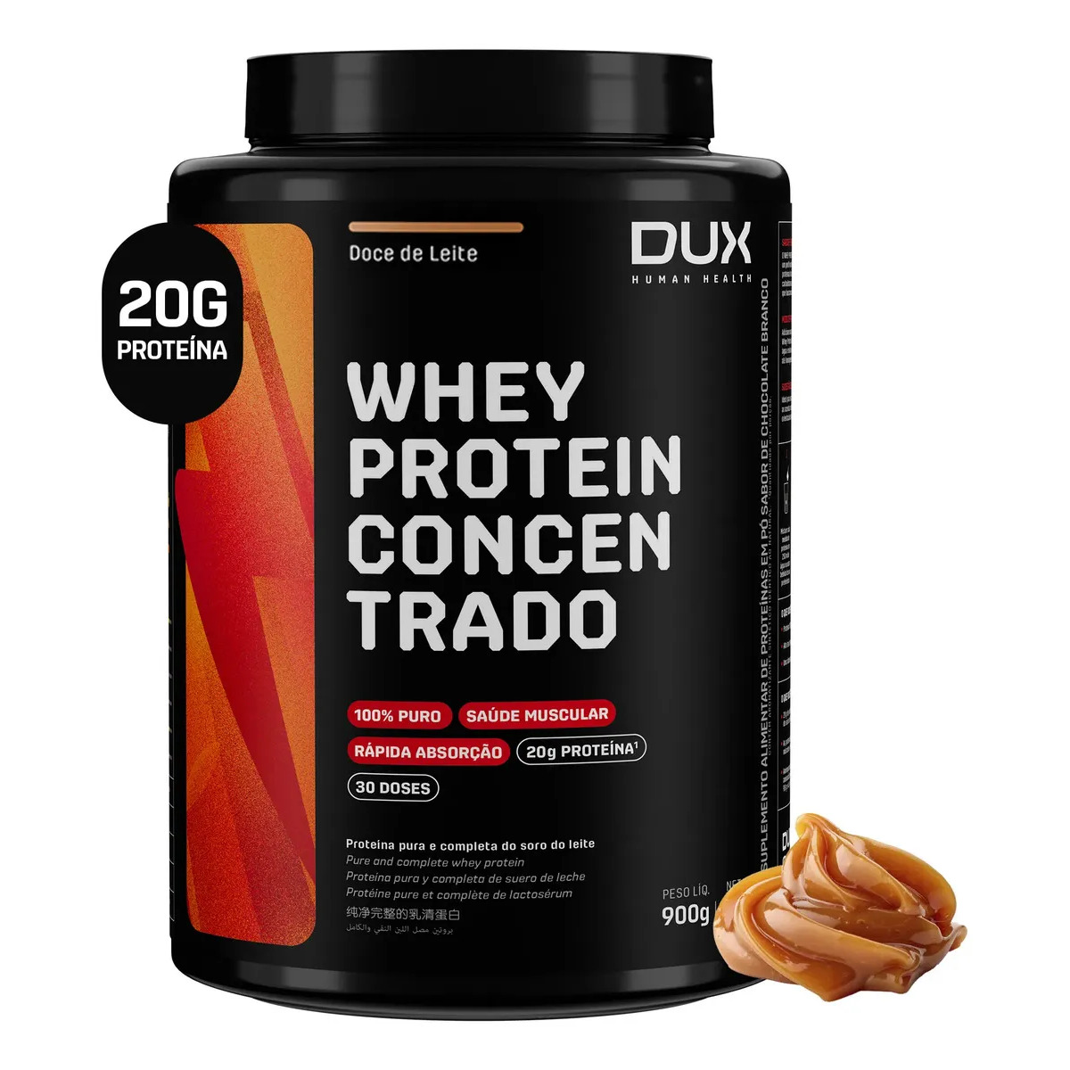 Whey protein concentrado 900g doce de leite