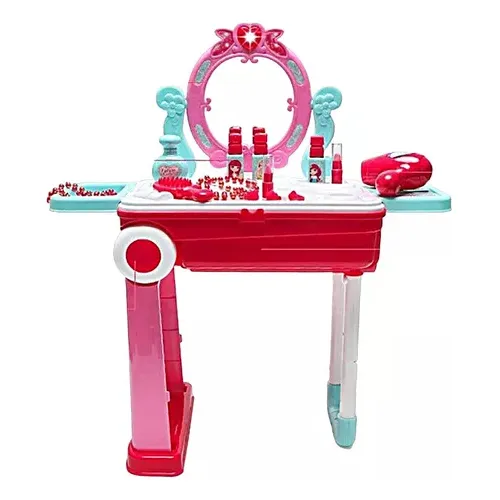 Set De Tocador Maquillaje Niñas 60cm Maleta Ruedas Infantil