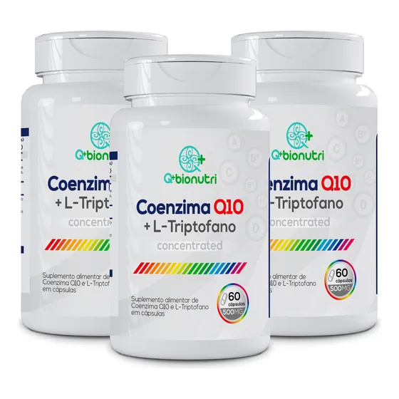 Kit 3 Coenzima Q10 Ubiquinol 180 Caps 500mg Cq10 Suplemento