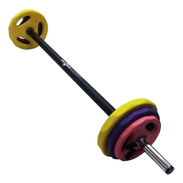 Set Pesas Body Pump 20 Kgs Sportfitness Encauchado Kit Barra