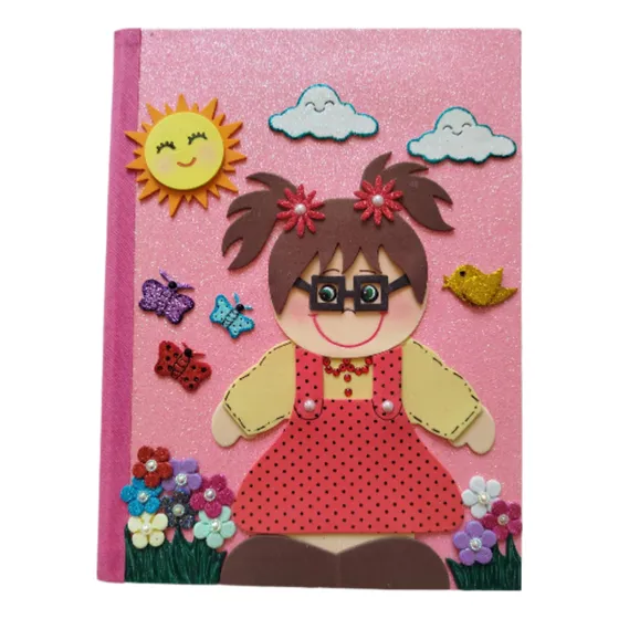Caderno Infantil Decorado Personalizado- Capa Em Eva 3d