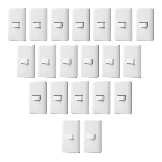 Kit De 20 Apagadores Sencillos Placa Armada 