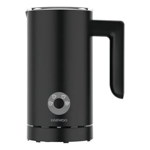 Espumador Leche Daewoo 450ml 4 Funciones Led 500w Acero Inox Color Negro