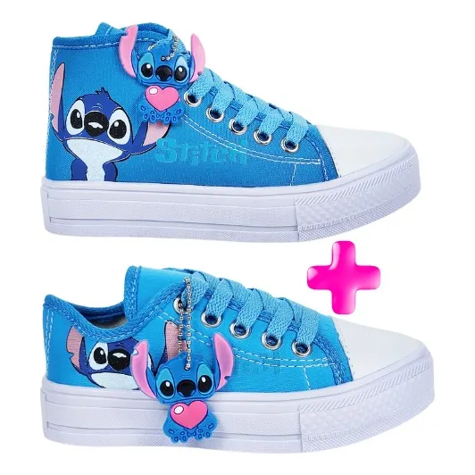 Kit Lilo E Stitch Botinha + Tenis Com Chaveirinho Presente