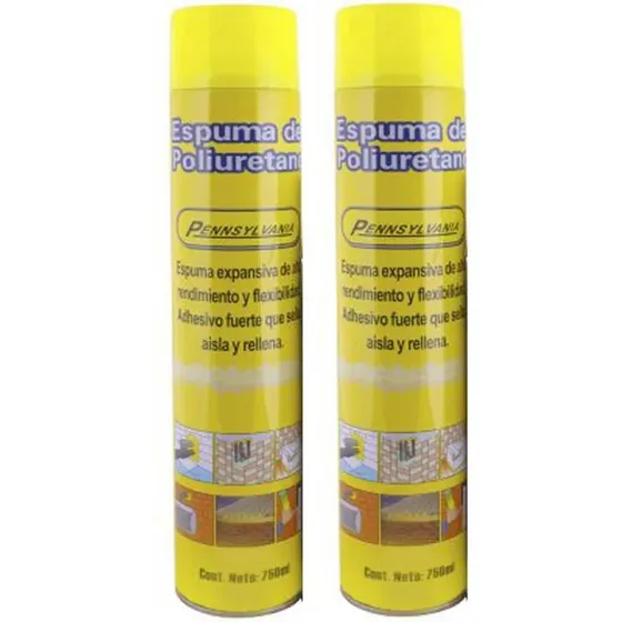 2 X 1 Espuma De Poliuretano Expansible Pennsylvania 750 Ml !