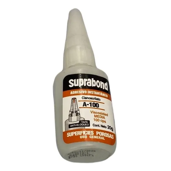 Cianoacrilato Suprabond A40 A100  Plasticos Y Gomas 20g