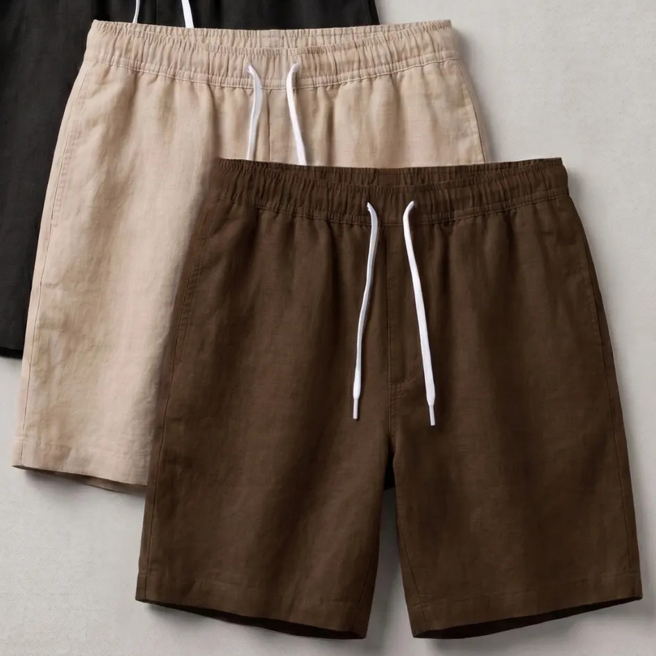 Kit 3 Short Mauricinho Linho Masculino Bermuda Verão Praia