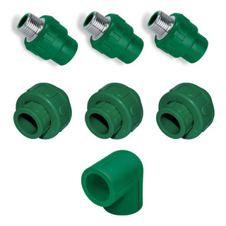 3pz Conector Macho 3 Tuerca Union 1 Codo 1 Ppr Comp Tuboplu 3pz Conector Macho 3 Tuerca Union 1 Codo 1 Ppr Comp Tuboplu