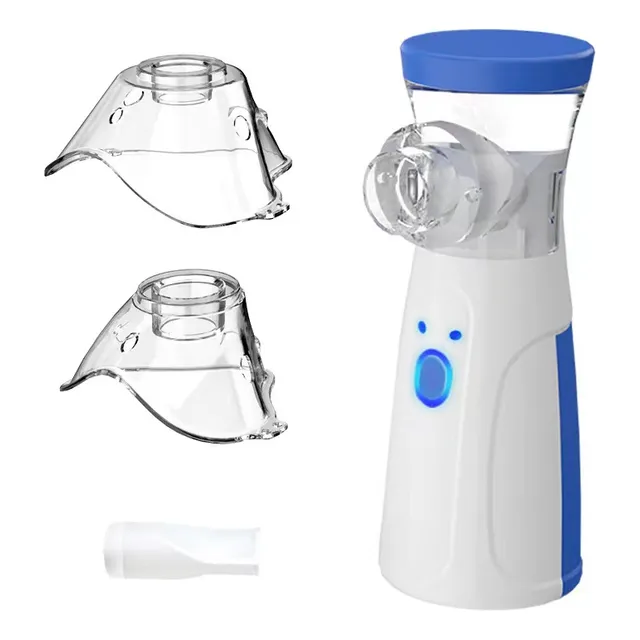 Nebulizador Ultrasónico Portátil con USB y Pilas - Mini Inhalador Silencioso para Adultos y Niños, Tratamiento Rápido para Asma, Alergias y Bronquitis (Incluye Mascarillas y Boquilla)