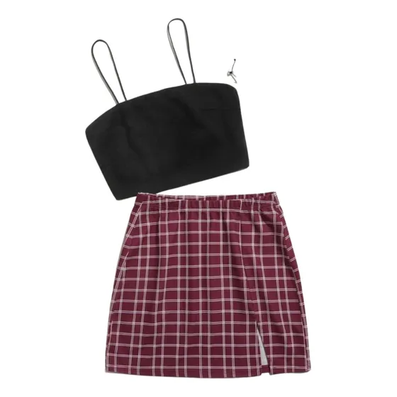 Conjunto Top Y Falda Para Damas Shein Romwe 3951