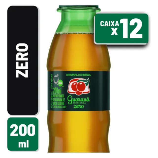 Refrigerante Guaraná Antarctica Diet Pet 200ml - Kit Com 12