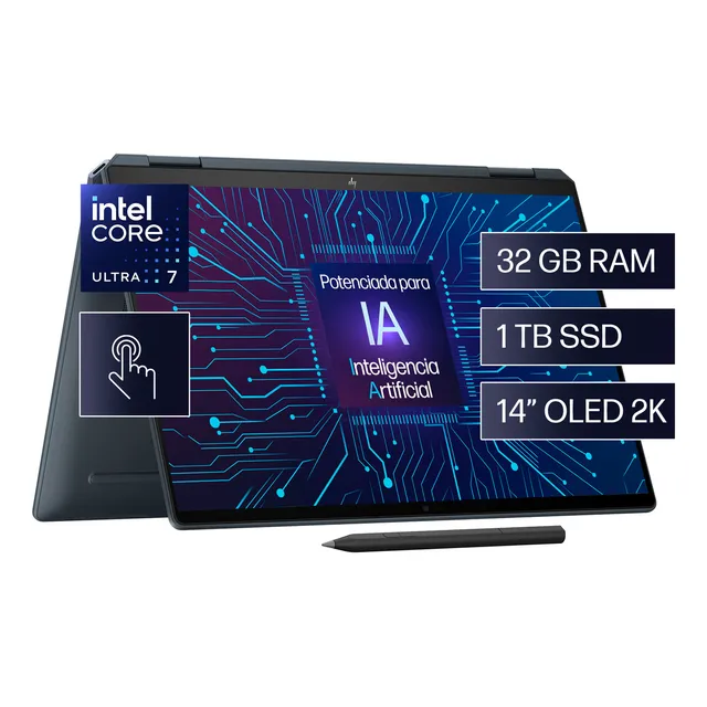 Notebook HP Spectre X360 14-eu0000la Intel Core Ultra 7 32GB RAM 1TB SSD Pantalla Táctil