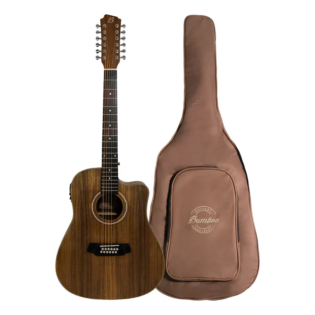 Guitarra Electroacustica Bamboo Docerola Koa 42 con Funda Acolchada Color Natural