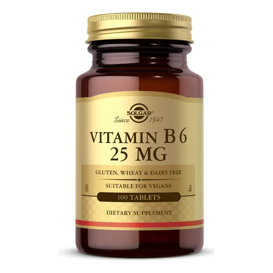 Suplemento Solgar De Vitamina B6 25 Mg 100 Comprimidos