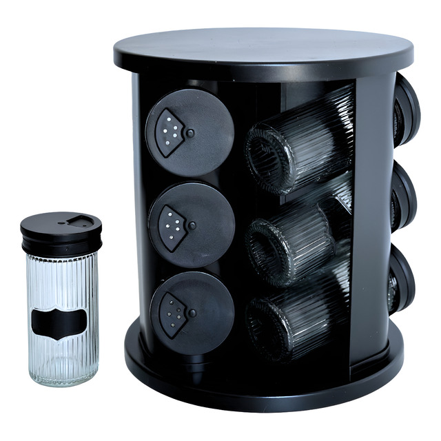 Porta Condimentos Temperos GiratĂłrio 9 Potes De Vidro Porta Condimentos Temperos GiratĂłrio 9 Potes De Vidro