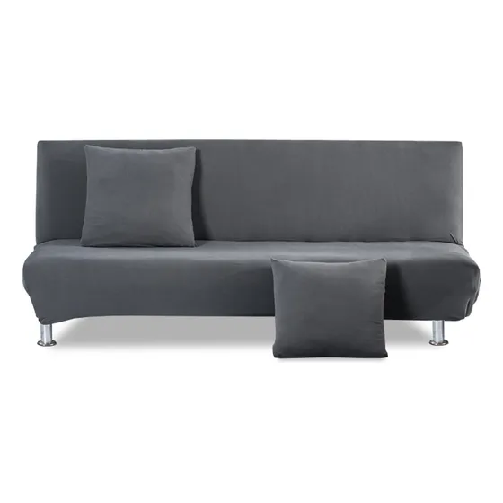 FAYA Funda Elástica Para Futón Sin Brazos Funda Plegable Para Sofá , Color Gris Oscuro, Para 195-225cm