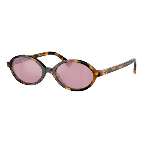 Miu Miu Mu 04zs Vau-5od Oval Shape Tortoise Wine Lente Dorado Varilla Dorado Armazón Dorado Oscuro Diseño Mirror