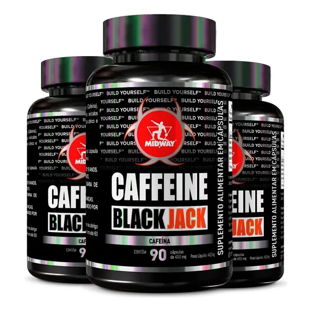 3 Unidades Caffeine Black 90 Cápsulas Cada  Midway