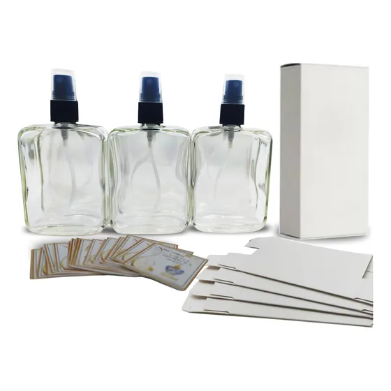Kit 10 Vidros 100ml + Válvula Spray+ Caixa Premium + Rótulos