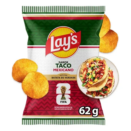 Batata Lay's Taco Mexicano 62g Elma Chips