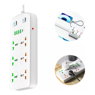 Multicontacto Cargador Usb Barra Supresor Picos Escritorio Multicontacto Cargador Usb Barra Supresor Picos Escritorio