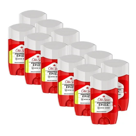 Kit 12 Desodorante Em Barra Old Spice Lenha 50g