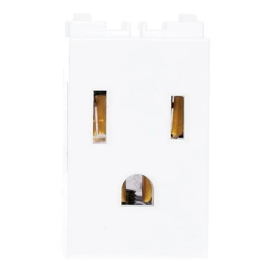Contacto 1 Modulo 2p+t Color Blanco 125v 15a Igoto