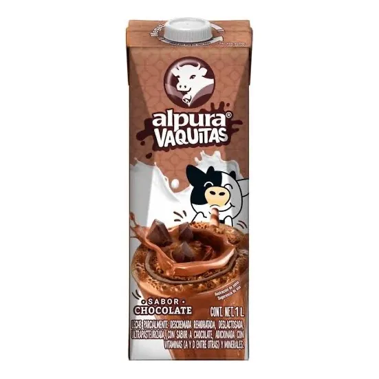 Leche Alpura Sabor Chocolate 12 Piezas De 1 Litro C/u