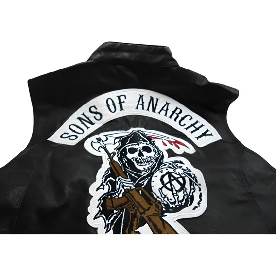 Colete Motoqueiro Sons Of Anarchy Couro Ecológico Acolchoado