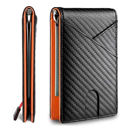 Billetera Tarjetero Fibra Carbono Original Rfid 1 Año Gtía