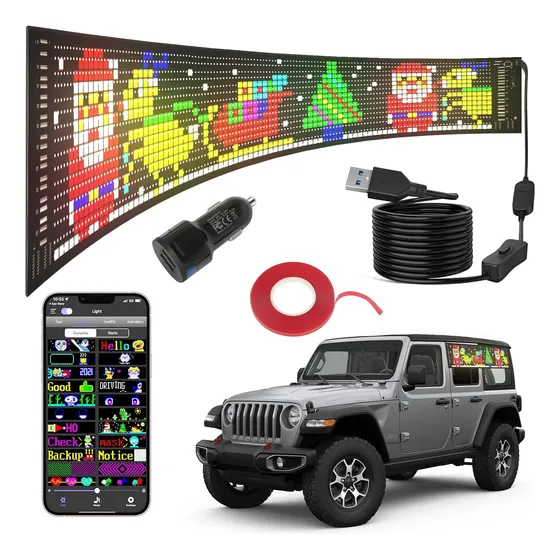 Pantalla Led Flexible Para Publicidad 68x13cm Bluetooth