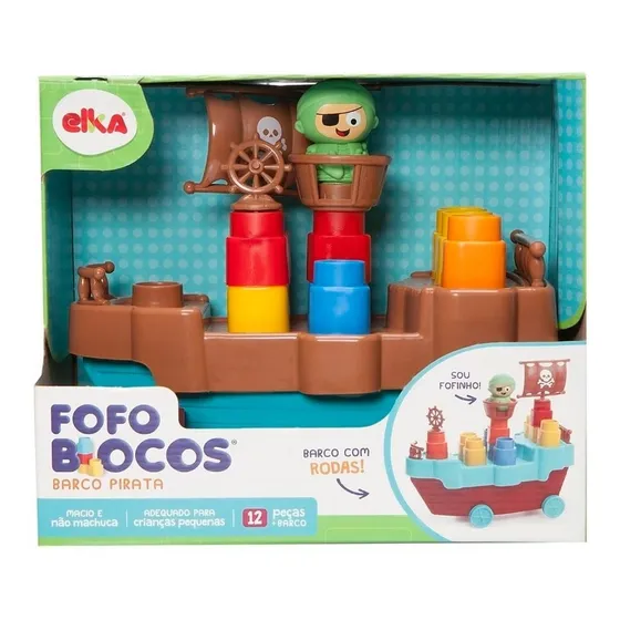 Barco Pirata - Juguete Bloques Blandos 13pcs - Vaj Color