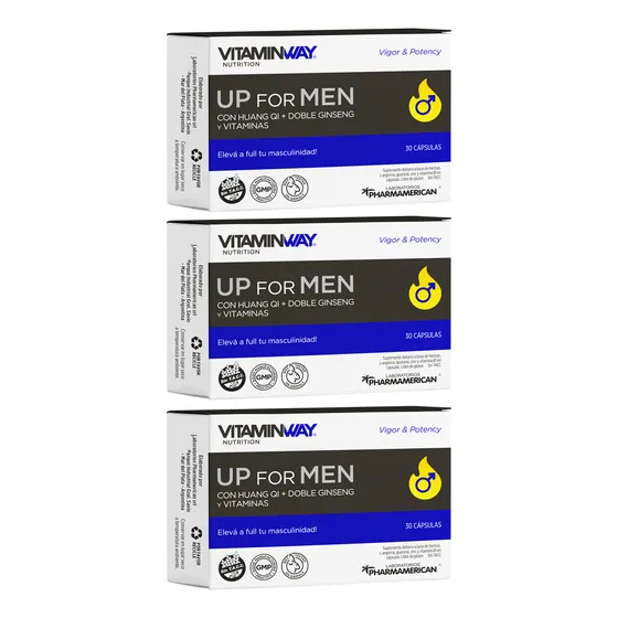 Vitamin Way Kit X3 Up For Men Aumenta Vigor Potencia X30 3c