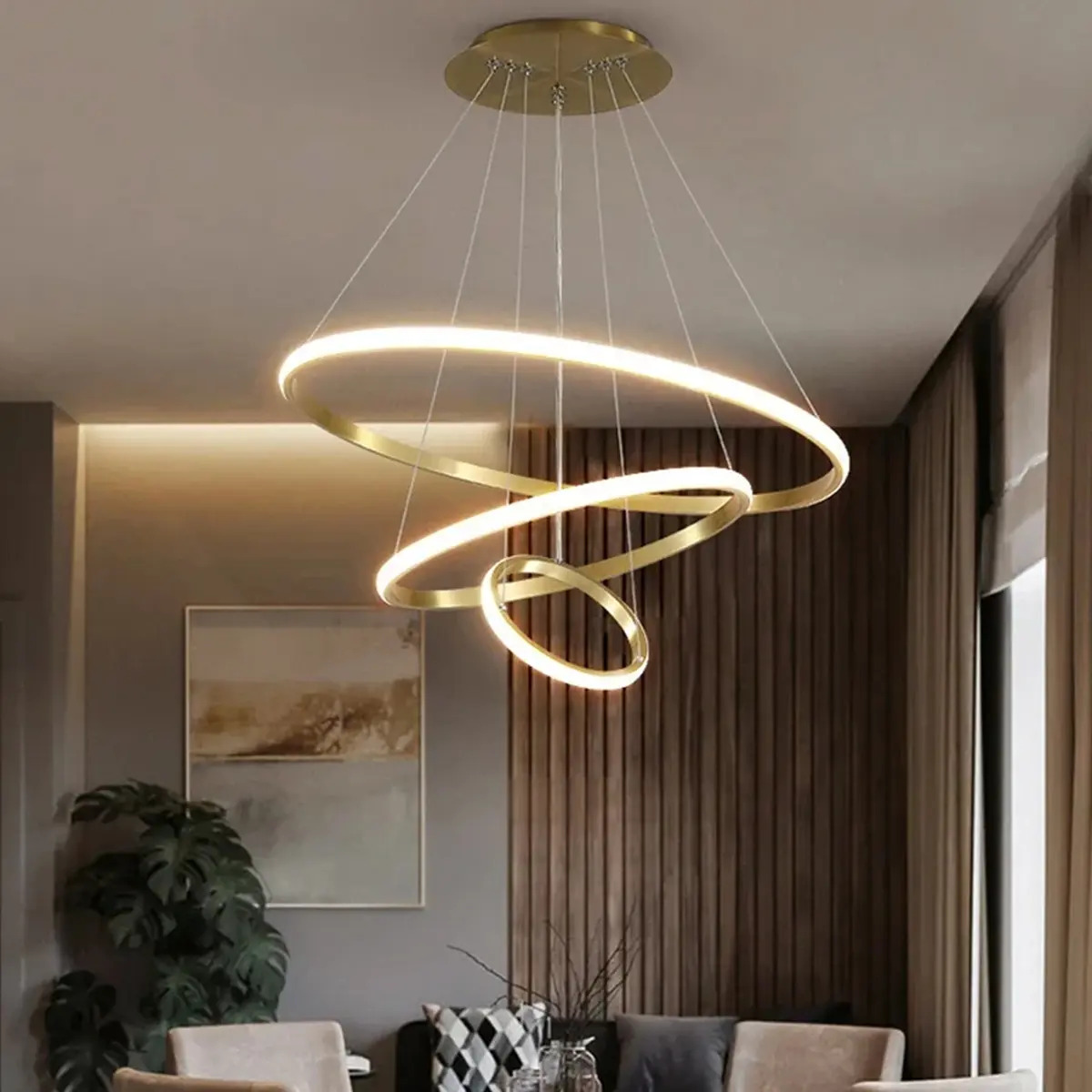 Luminaria de Teto LED 3 Arcos Pendente Vie Ideale
