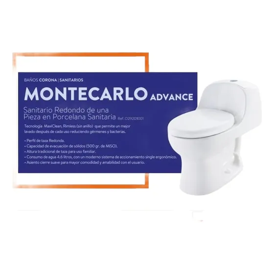 Vit Wc Corona Sanitario Montecarlo Advance Redondo  Poceta