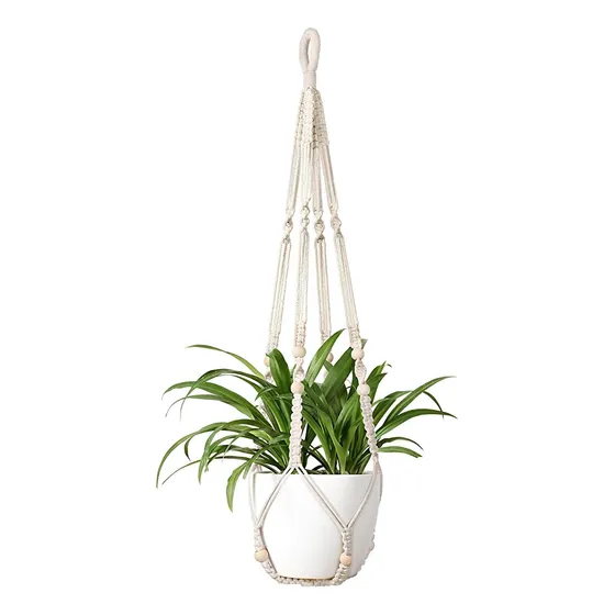 Macrame Colgante Grande Con Portamaceta 80cm