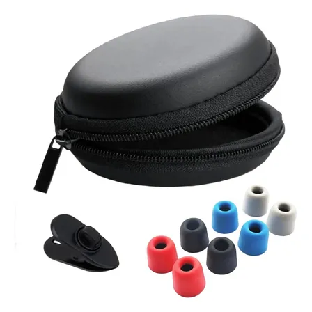 Kit Accesorios Para Audífonos Estuche / Espumas / Clip Cable